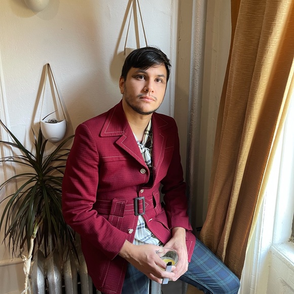 Vintage 1970s Polyester Jacket With Belt - Picture 4 of 4